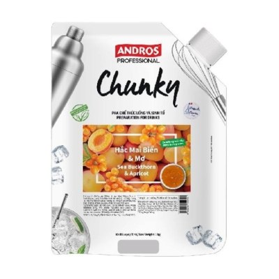 ANDROS PROFESSIONAL CHUNKY HẮC MAI BIỂN & MƠ TÚI 1KG (Chunky Sea Buckthorn Apricot 1kg )